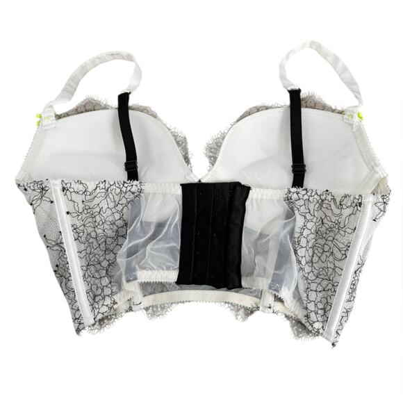 Victoria's Secret White and Black Lace Very Sexy Buste Demi Size 34C - Picture 3 of 7